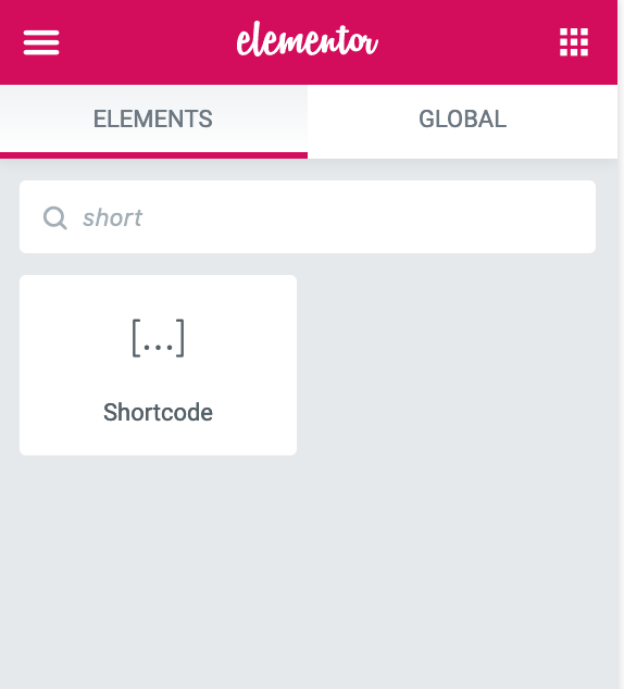 adding shortcode to elementor