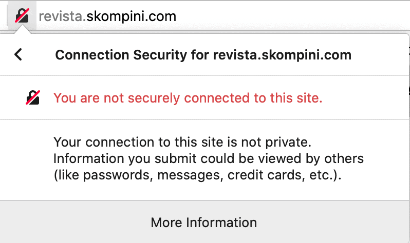 site without https or SSL certificate